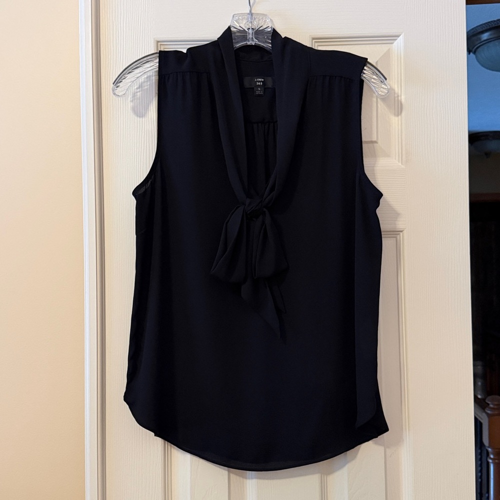 J.Crew Elegant 365 tie bench sleeveless blouse